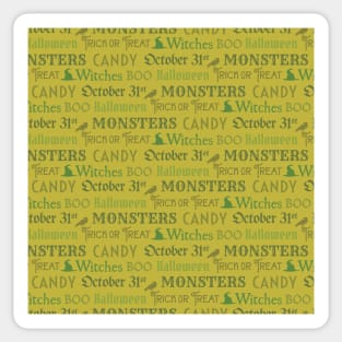 Green Halloween Words Sticker